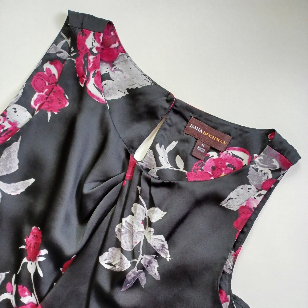 Satiny Sleeveless Floral Top